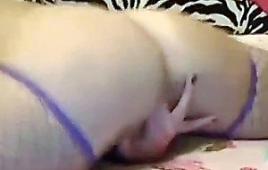 Blonde chick with pierced clit fingering