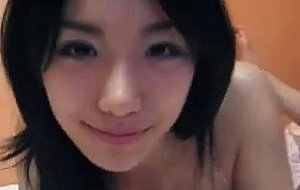 Asian cutie with a pornstar imitation