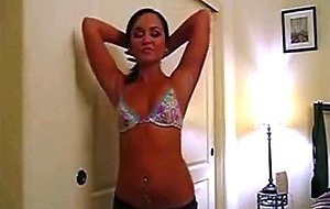 Petite Blonde Strips For Her Boyfrie