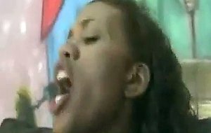 Loud black chick fucked by white dicks