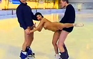 Figure skater mandy threesome on the ice