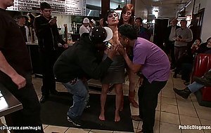 Slave fucked with stranger in public
