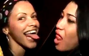 Horny college sluts play around with each other at sex party
