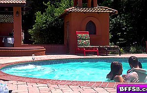 Gia Derza Gianna Grey and Laney Grey are training for a swimming competition 