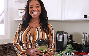 Hot black stepmom September Reign swallowed my big dick and pleased stepson