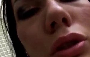 Titty latina wanking her cock