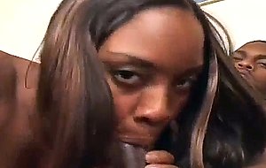 Horny ebony sashi
