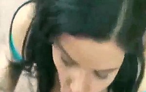 Curvy milf angel gives a bj to a lucky geek