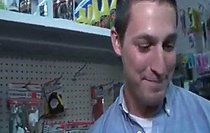 Dude sucking some amazing cock in store by outincrowd