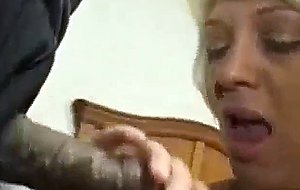 Mature blonde slut sucks two big dicks threewsome fuck