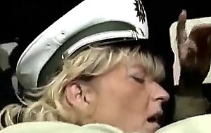 Horny cougar likes men in uniform