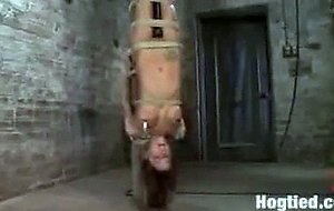Sexy girl next door, get bound upside down to a ...