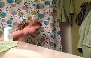 Adorable teen caught in the shower