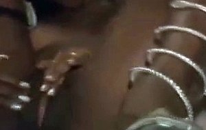 Amateur ebony babe likes rubbing her cunt on stage