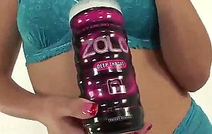 Tight latina liv aguilera uses zolo toy to jerk off a intense cock until it cums