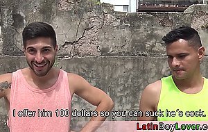 Cute latin hunk got a deepthroat blowjob and barebacked