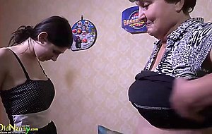 OldNannY Horny Mom and Lesbian Friend Playing Together with Some Toys