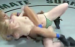 Nude lesbian wrestling ends with 1 girl fucking other 