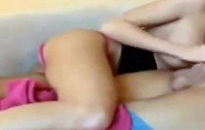 Gorgeous blonde fingers ass and pussy and gives an oral