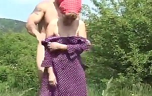 Granny in a red headscarf