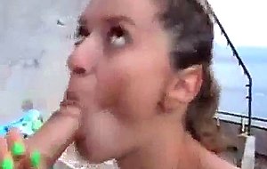 Slutty teenage chick gets her mouth full of cum