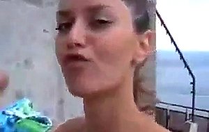 Slutty teenage chick gets her mouth full of cum