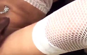 Blonde teen tranny doggystyled