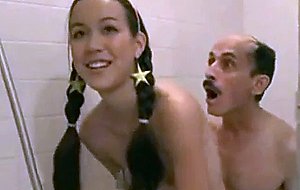 Teen mounted in shower