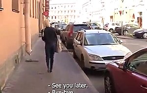Tricky agent - modest blondy turns to be really starving for sex! 