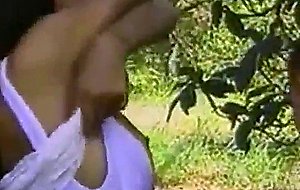 Brunette ts ass fucked in the wood