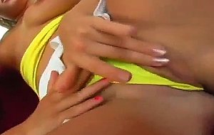 Two tanned foxes assfucked and cum swapping