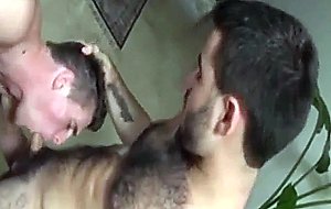 Hairy college dude stands up intense and gets sucked