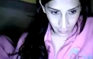 Busty tranny solo in the dark