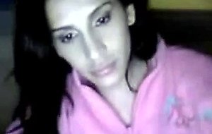 Busty tranny solo in the dark