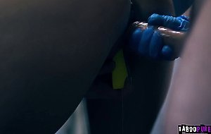 Babe getting inseminated but fucked at the same time
