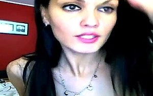 Brautiful brunette big boobs on webcam