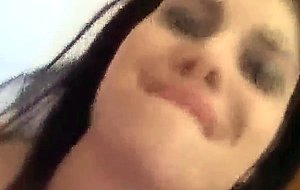 Cute college chick on her knees to suck