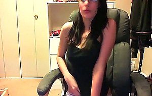 Nerdy girl gets totally naked
