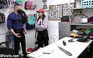 Latina teen thief offering a nasty deal to a LP officer
