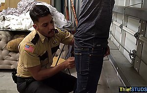 Smoking hot latin teen has to serve a horny gay cop