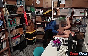 LP officer offering a deal to a big boobed teen shoplifter Lily Adams