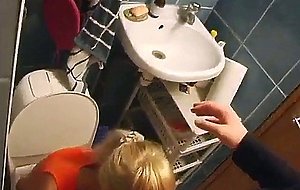 Russian blond Home WC sex