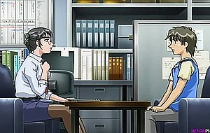 Young man has interview with busty MILF secretary Hentai Cartoon