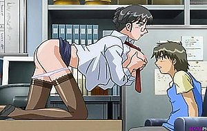 Young man has interview with busty MILF secretary Hentai Cartoon