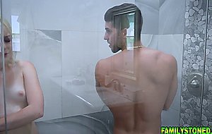 Stepdad caught his stepdaughter and stepson having fun in the shower