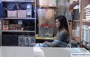 A teen shoplifter strips naked then fucked by store officer