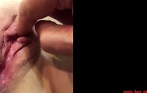 Pussy POVcumming girl's pussy gapes juices soaking wet hot