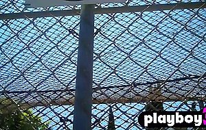 Stunning big boobs blonde MILF shows boobs after amazing posing action