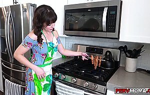Cheering up my stepmom using my hard throbbing boner