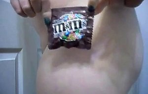 BBW PUTS M&M'S IN HER CHUBBY ASS!